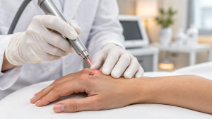 Tratamiento láser de verrugas aplicado por médico especialista en láser en Montevideo